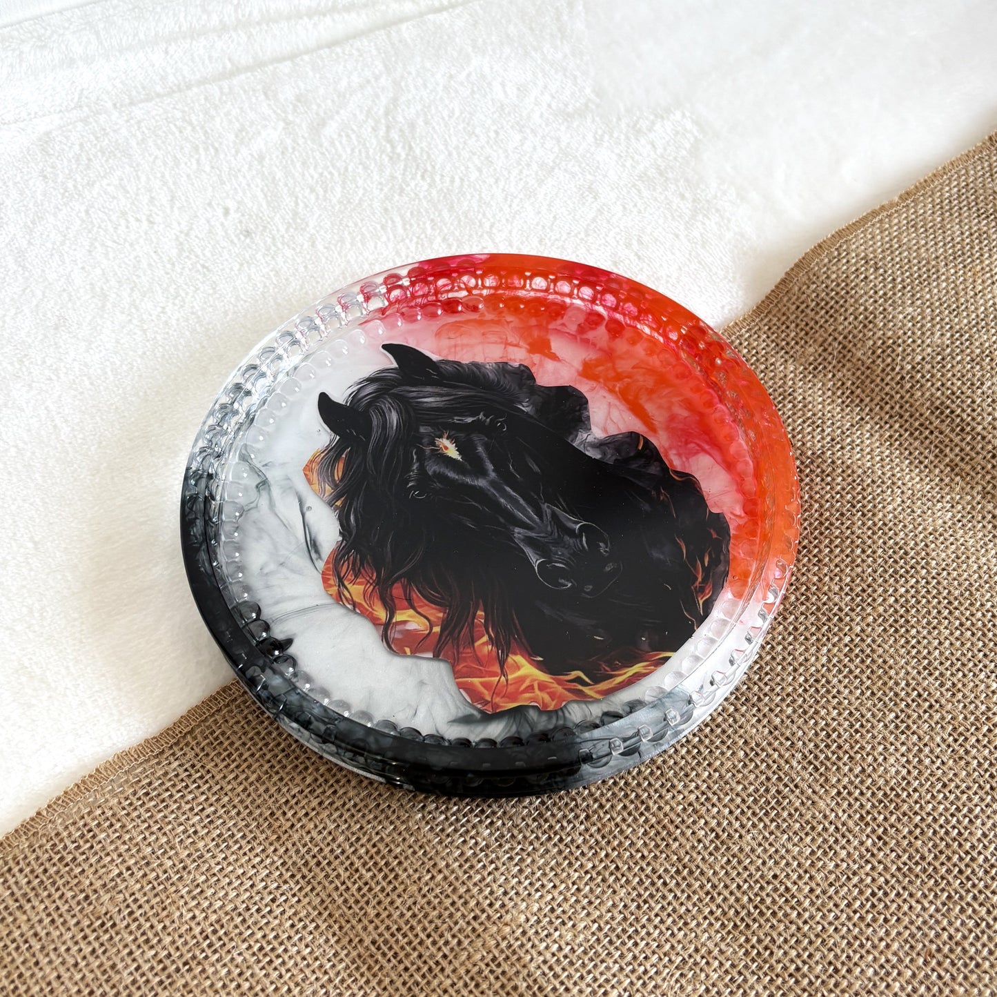 Marble resin decorative tray handmade for jewellery