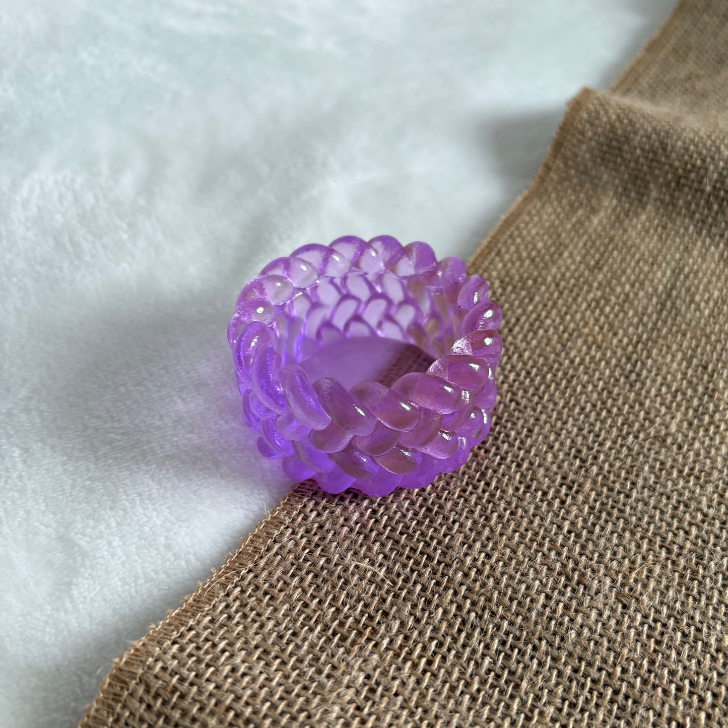 Delicate lilac resin candle holder handmade