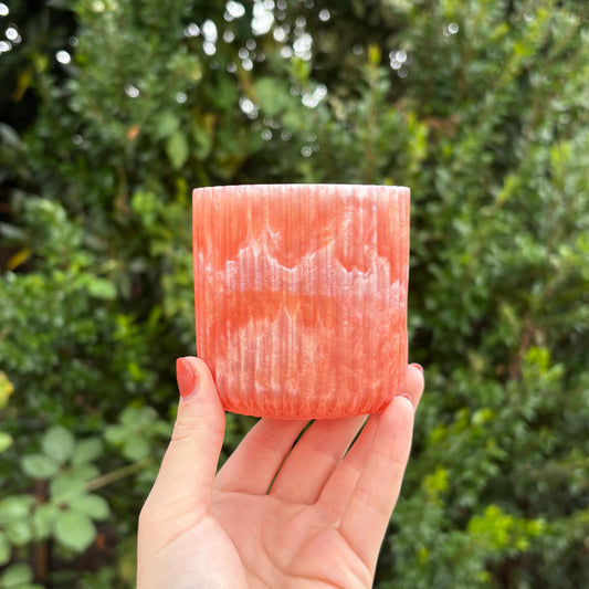 Handmade hot pink marble resin pencil holder