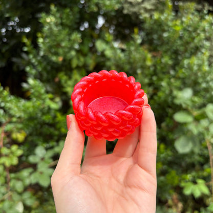 Bold red handmade resin tealight holder