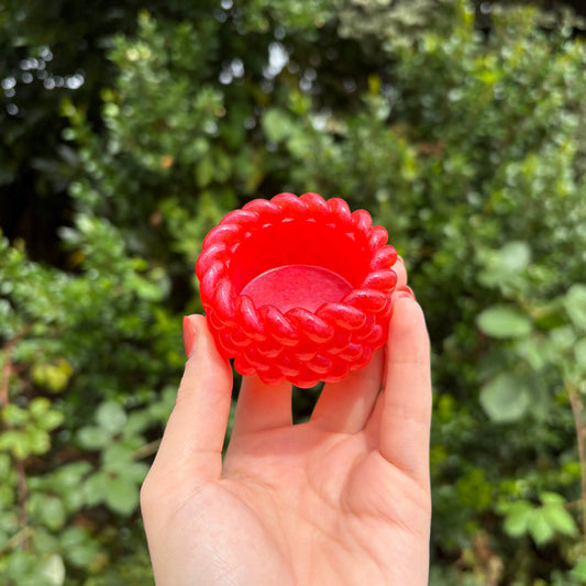 Bold red handmade resin tealight holder
