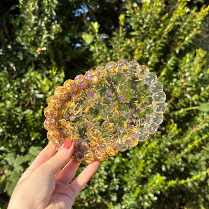 Transparent resin floral jewellery holders handmade set
