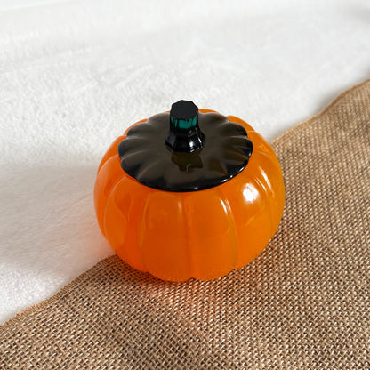 Sheer orange resin pumpkin tealight holder, handmade Halloween accessory