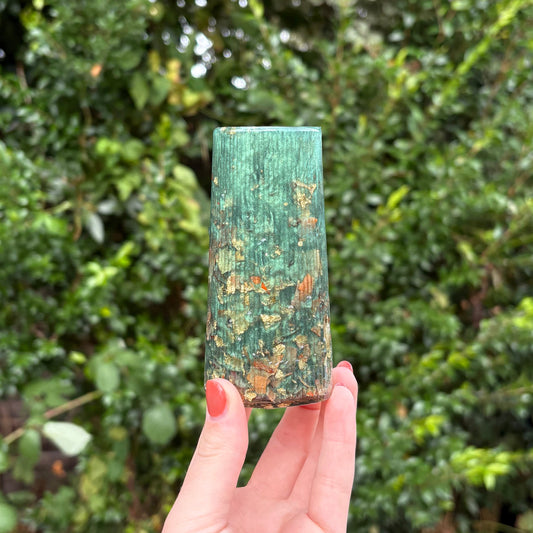 Handmade decorative resin storage pot green and gold