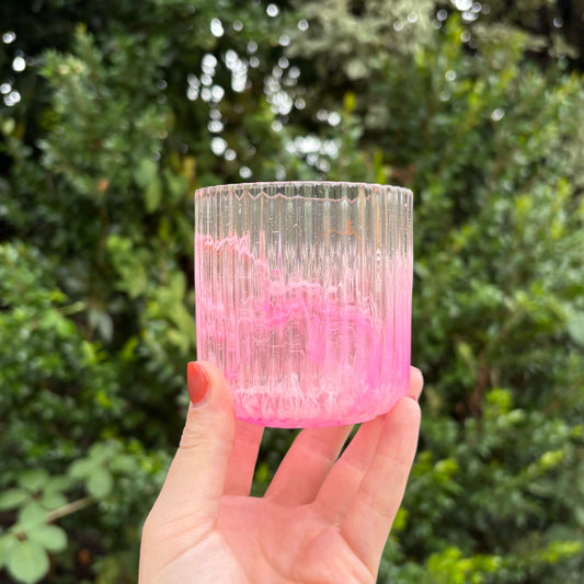 Handmade hot pink marble resin pencil holder
