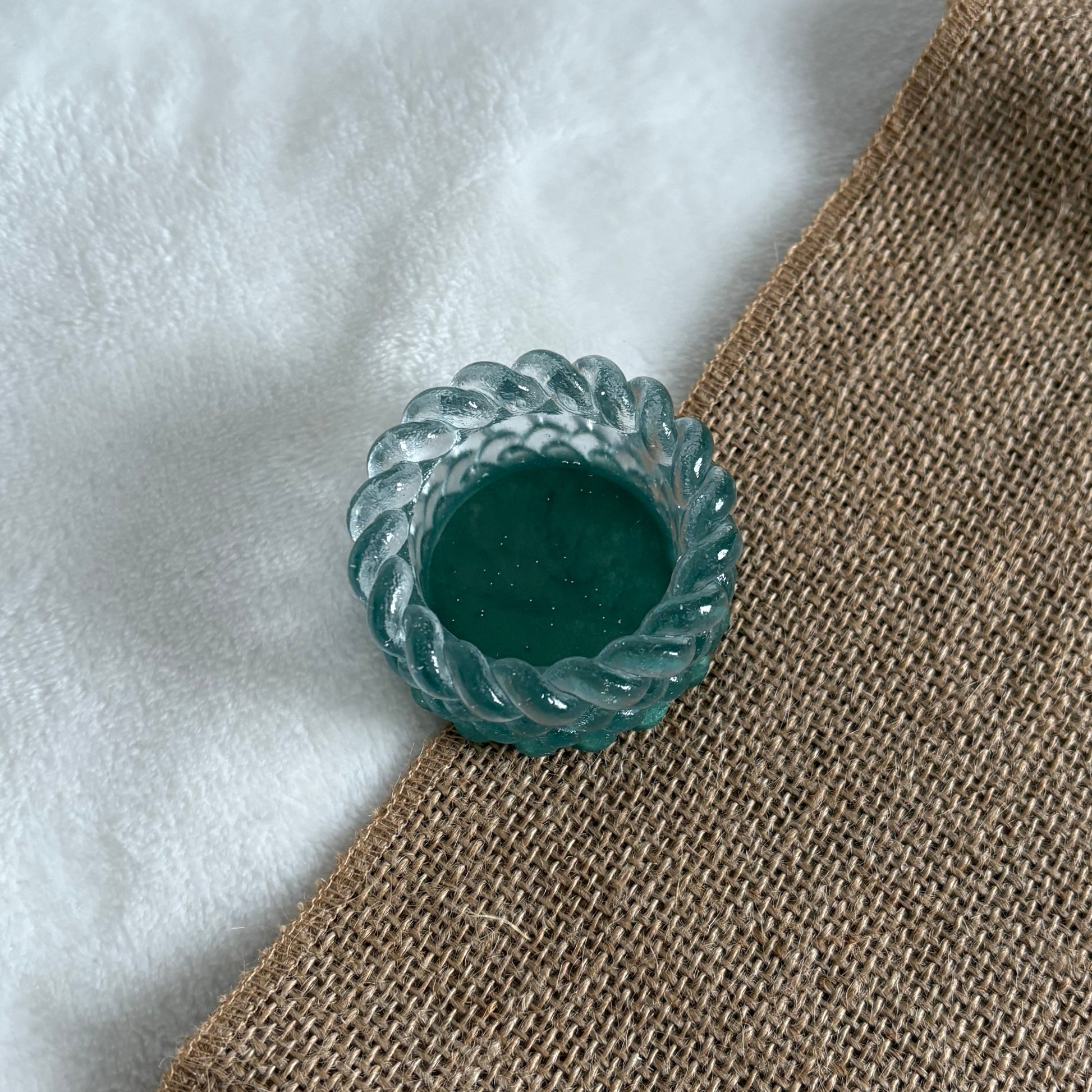 Handmade resin decorative pot green transparent